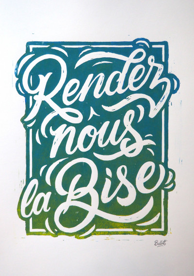 Rendez-nous la bise (dégradé vert)