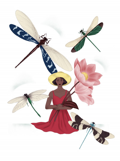 Femme aux libellules