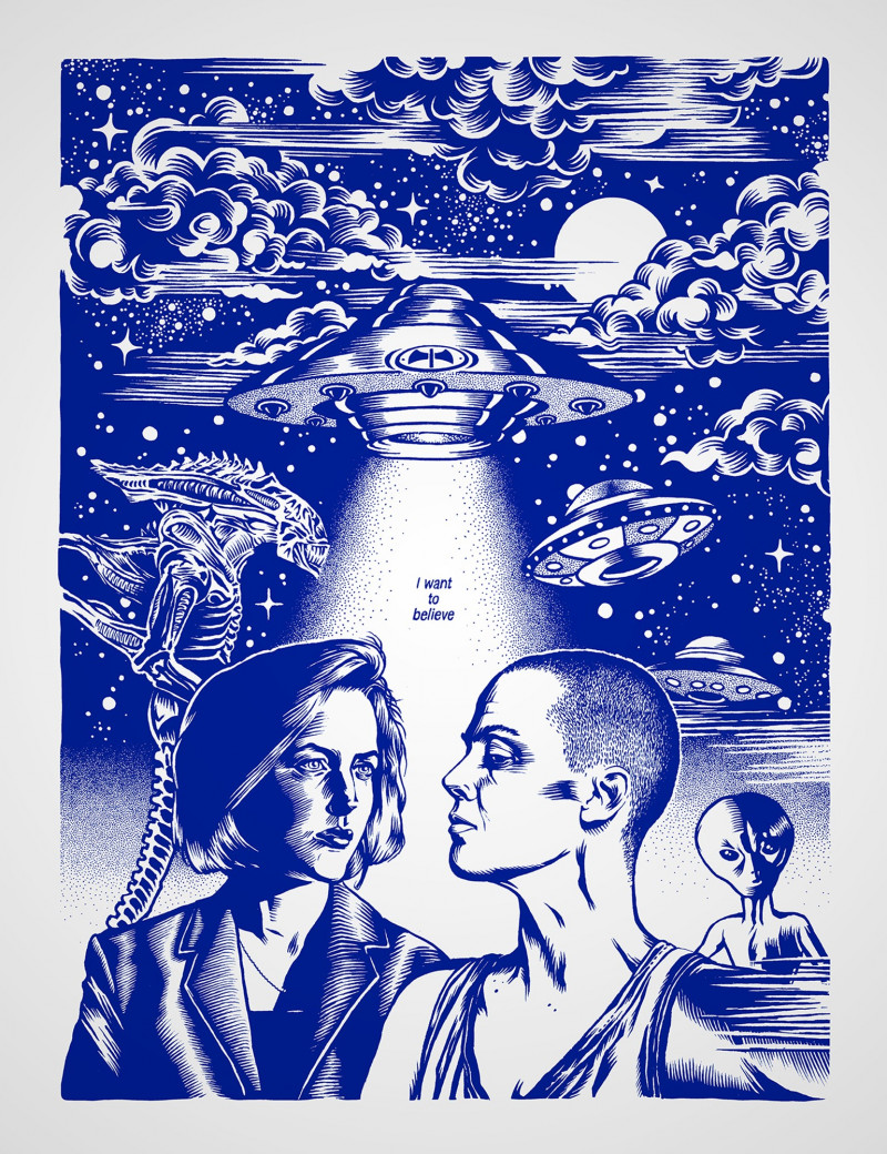 I want to believe (Scully and Ripley) - Bleu I want to believe (Scully and Ripley) - Bleu