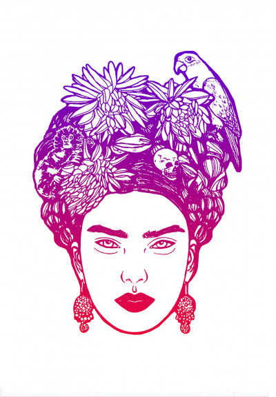 Red Kahlo Mask