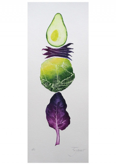 Avocat/Haricot violet/Chou vert/Blette violette