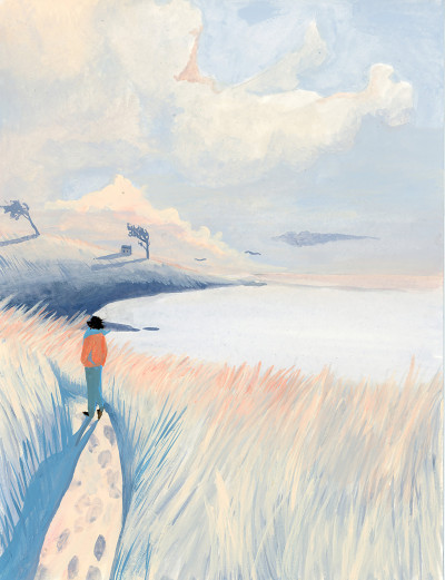 Sur la dune qui longe la plage (original)