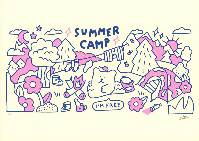 Summer Camp (bleu et rose)