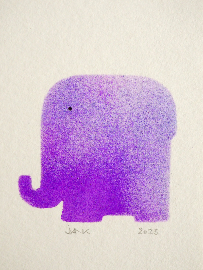 Hégésippe, éléphant violet & bleu (oeuvre unique)
