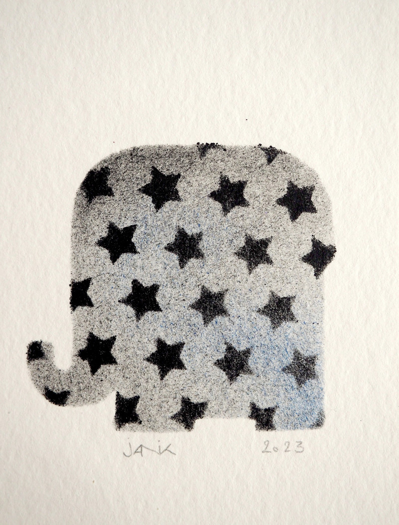 Hégésippe, éléphant gris & étoiles noires (oeuvre unique)
