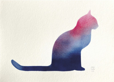 Igor, chat bleu & rose (oeuvre unique)