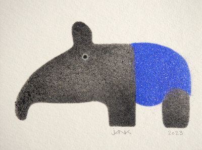 Tancrède, tapir strass bleu (oeuvre unique)