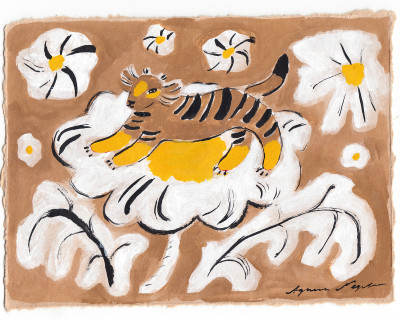 Lynx in a flower (oeuvre unique)