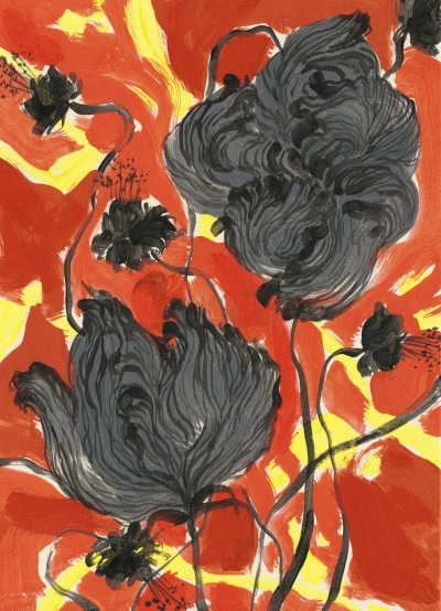Fleurs noires - petit (oeuvre unique)