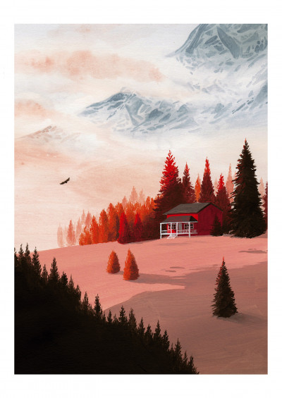 Autumn mountain (oeuvre unique)