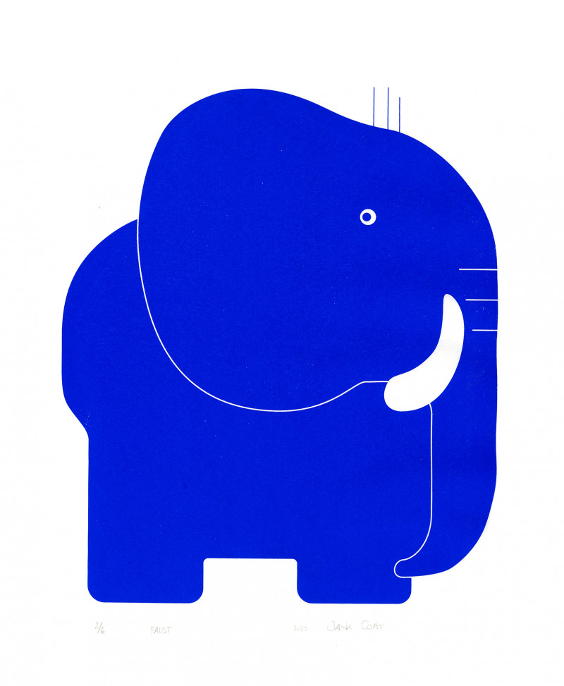 Faust, éléphant bleu (37x45)