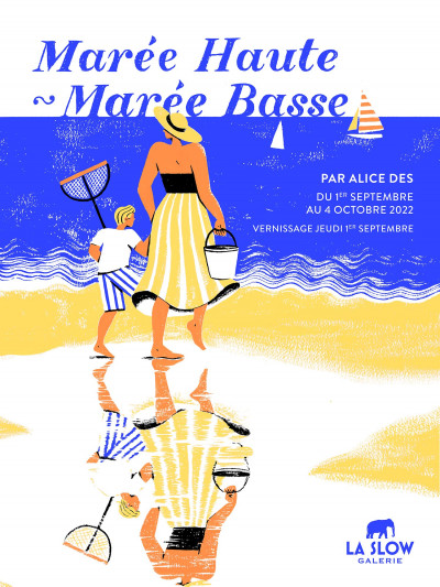 Affiche de l'exposition "Marée haute marée basse" d'Alice Des