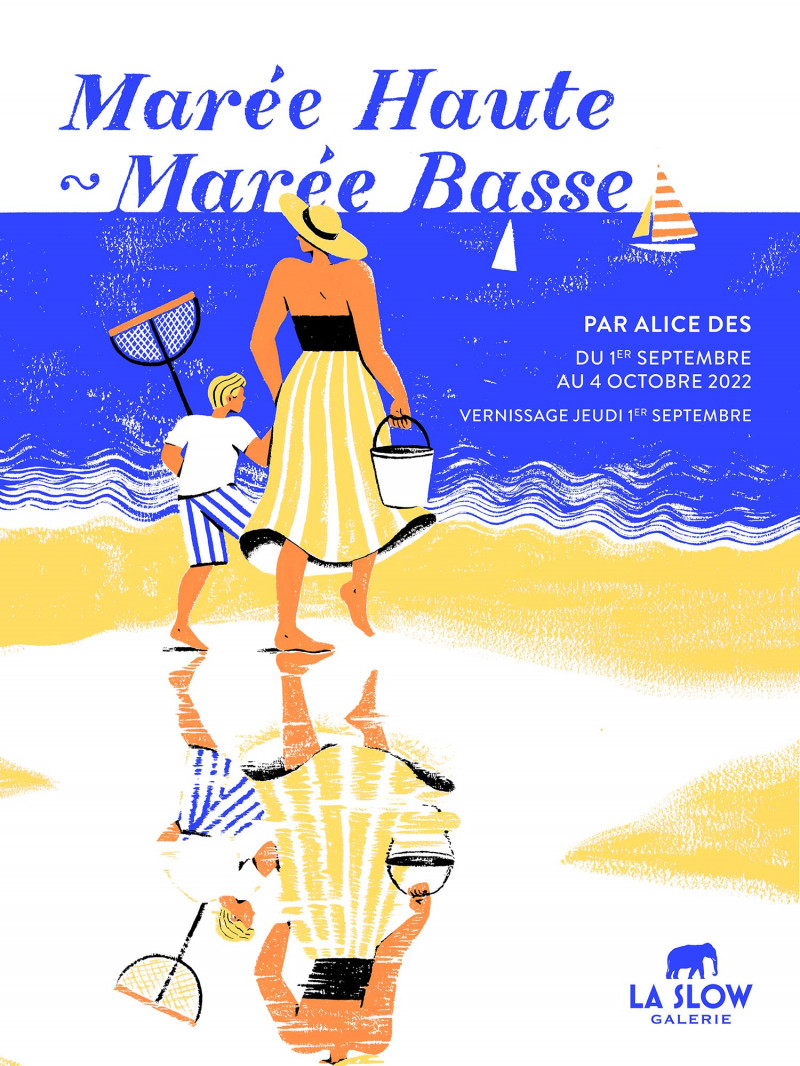 Affiche de l'exposition "Marée haute marée basse" d'Alice Des