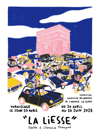 Affiche de l'exposition collective "La liesse" de La SLOW