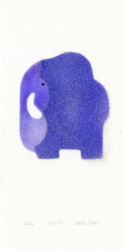 Faust, éléphant mauve et strass (exclusive artwork)