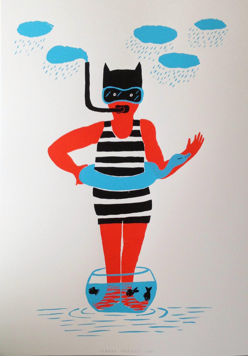 Siphonné du bocal - rouge, bleu, noir