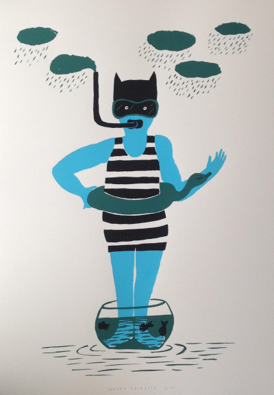 Siphonné du bocal - vert, bleu, noir 