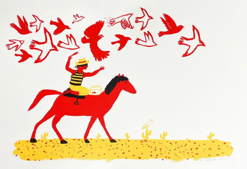 Bon vent (orange-rouge avec des taches jaunes) SANDRA POIROTTE