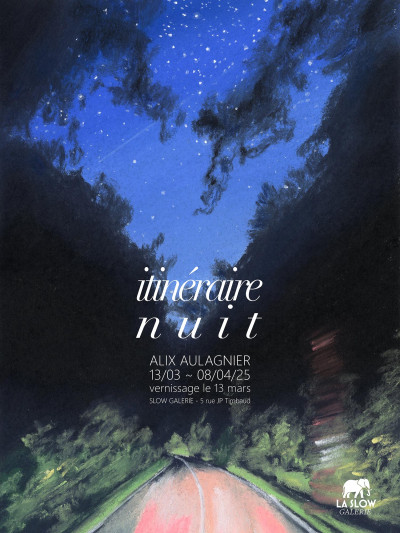 Affiche de l'exposition "Itinéraire nuit" par Alix Aulagnier