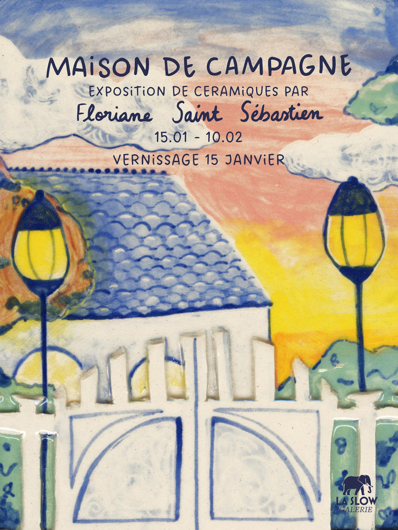 Affiche de l'exposition "Maison de campagne" par Floriane Saint-Sébastien