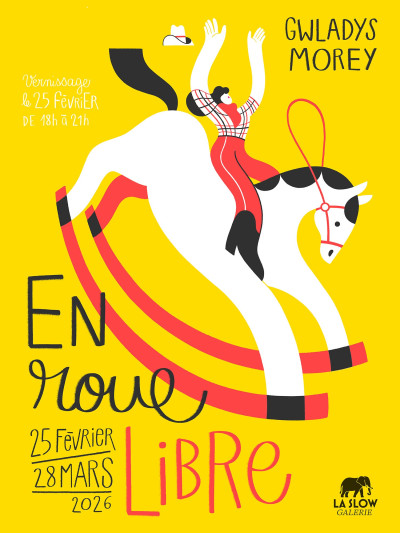 Affiche de l'exposition "En roue libre" par Gwladys Morey