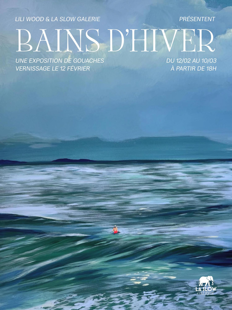 Affiche de l'exposition "Bains d'hiver" par Lili Wood