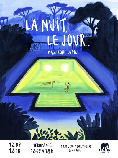 Affiche de l'exposition "La nuit, le jour" par Maguelone du Fou