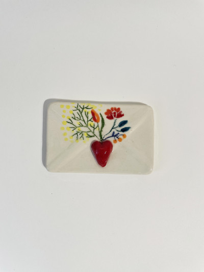 Enveloppe cœur fleuri