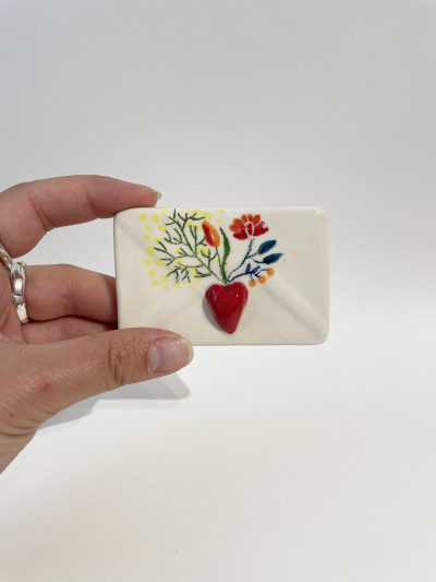 Enveloppe cœur fleuri