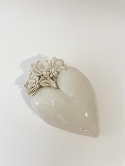 Coeur fleurs blanc