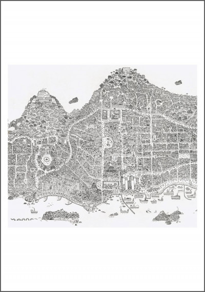 Carte imaginaire de Naples et ses alentours